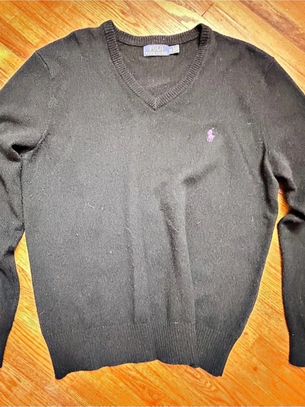 Polo Ralph Lauren V-Neck Sweater Men's Black Size Medium